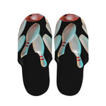 Bowling Strike Print Slippers