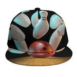 Bowling Strike Print Snapback Cap
