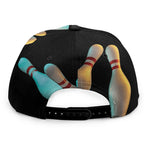 Bowling Strike Print Snapback Cap
