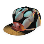 Bowling Strike Print Snapback Cap
