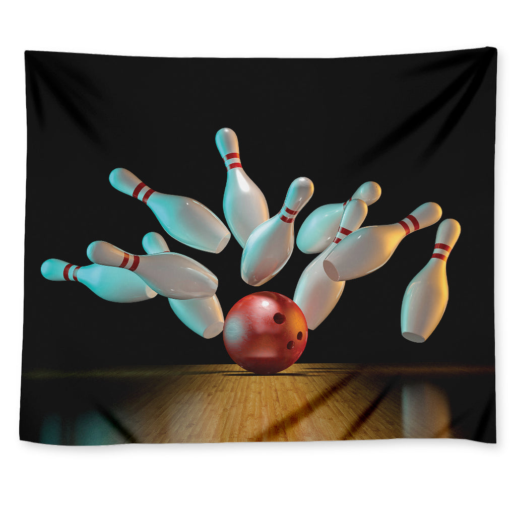 Bowling Strike Print Tapestry