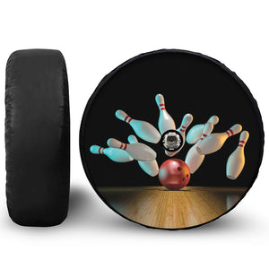 Bowling Strike Print Tire Cover With Camera Hole