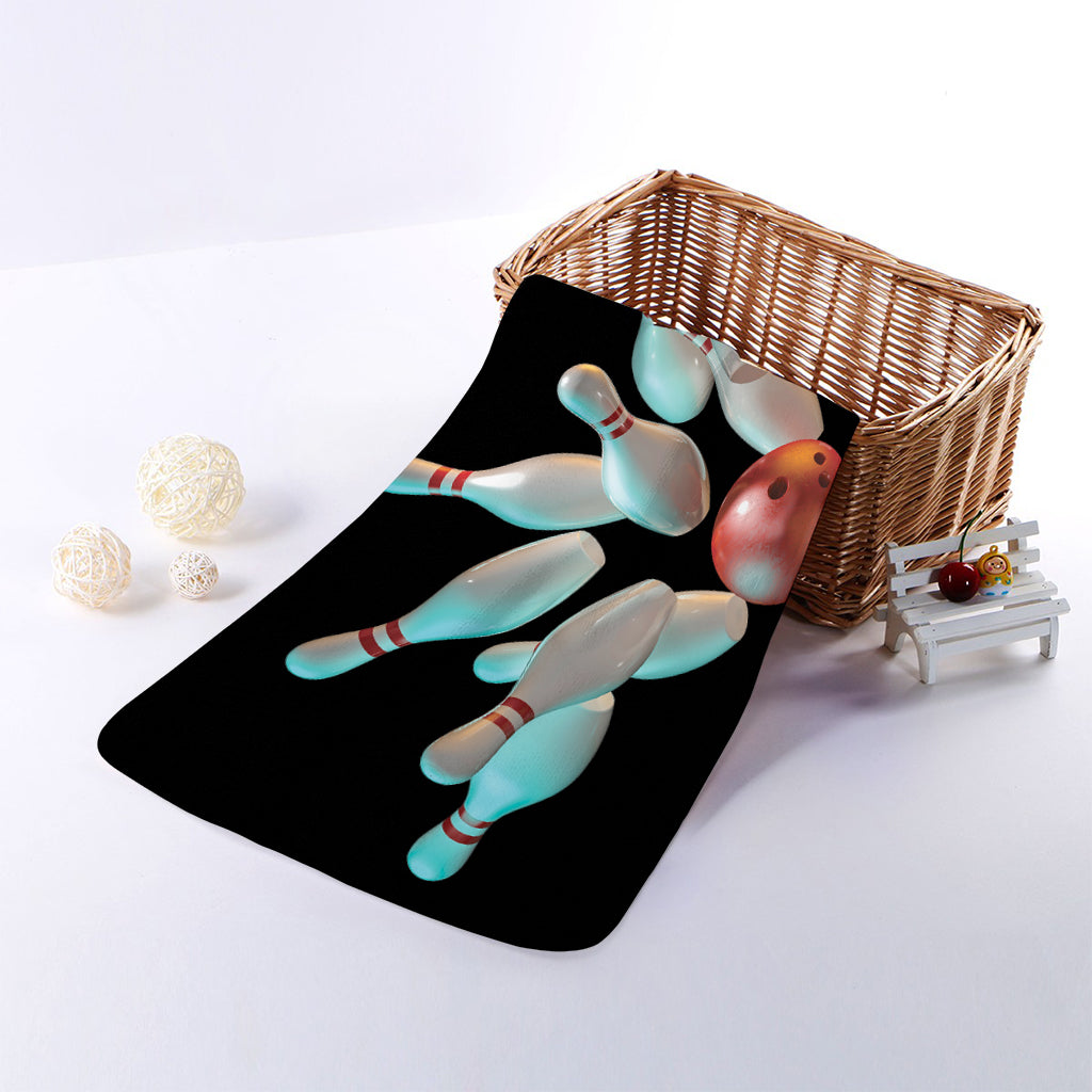 Bowling Strike Print Towel