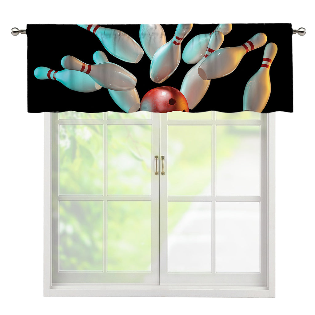 Bowling Strike Print Window Valance