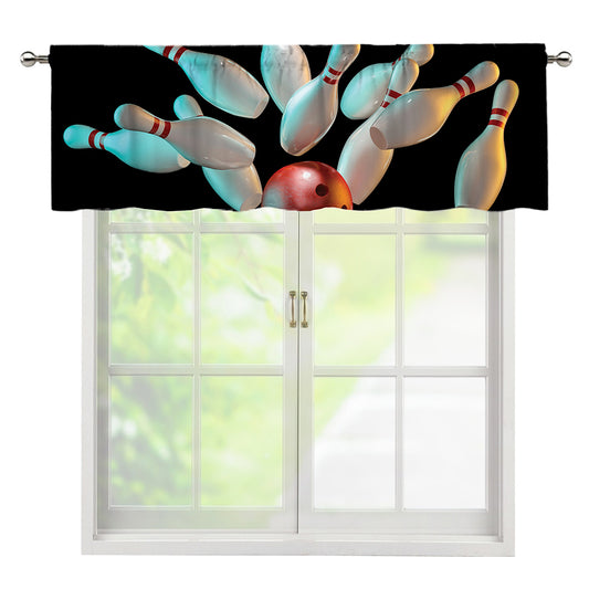 Bowling Strike Print Window Valance