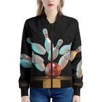 Bowling Strike Print Women's Bomber Jacket