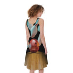 Bowling Strike Print Women's Sleeveless Dress