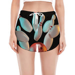 Bowling Strike Print Women's Split Running Shorts