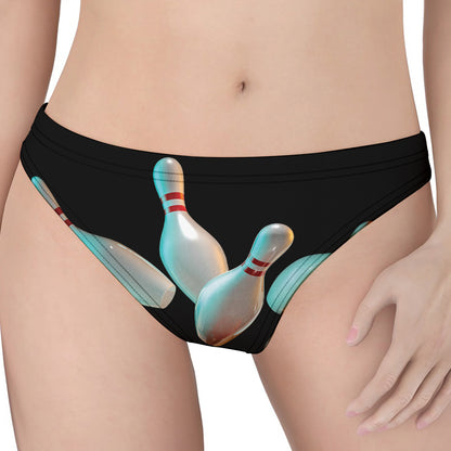 Bowling Strike Print Women's Thong