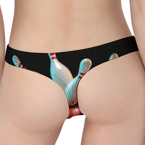 Bowling Strike Print Women's Thong