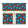 Boxing Gloves Pattern Print 3 Piece Kitchen Curtains