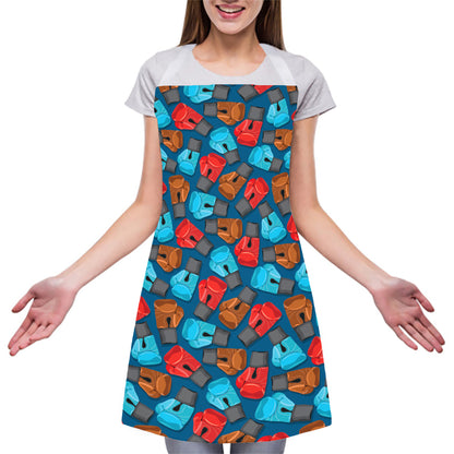 Boxing Gloves Pattern Print Adjustable Apron