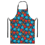 Boxing Gloves Pattern Print Bib Apron With Pocket