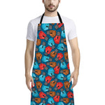Boxing Gloves Pattern Print Bib Apron With Pocket
