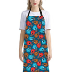 Boxing Gloves Pattern Print Bib Apron With Pocket