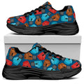 Boxing Gloves Pattern Print Black Chunky Shoes