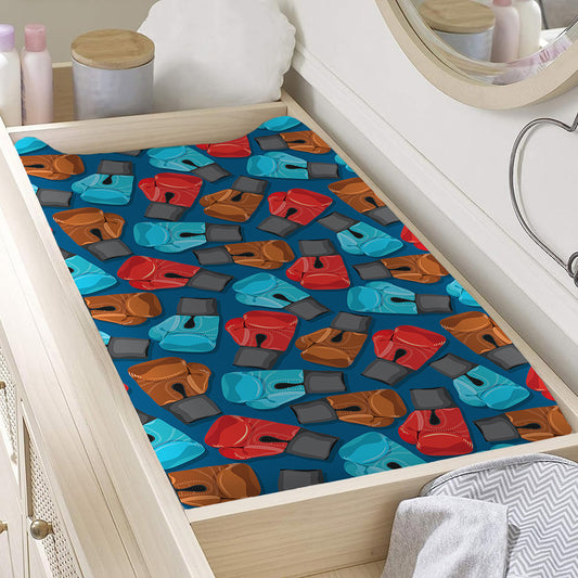 Boxing Gloves Pattern Print Changing Pad Cover