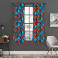 Boxing Gloves Pattern Print Grommet Curtain Panels