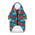 Boxing Gloves Pattern Print Dog Zip Up Hoodie