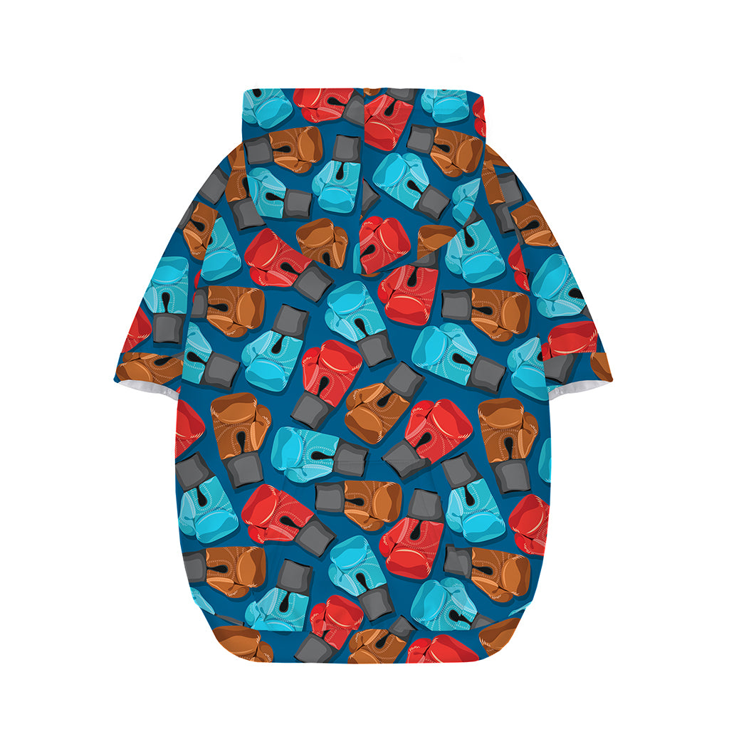 Boxing Gloves Pattern Print Dog Zip Up Hoodie