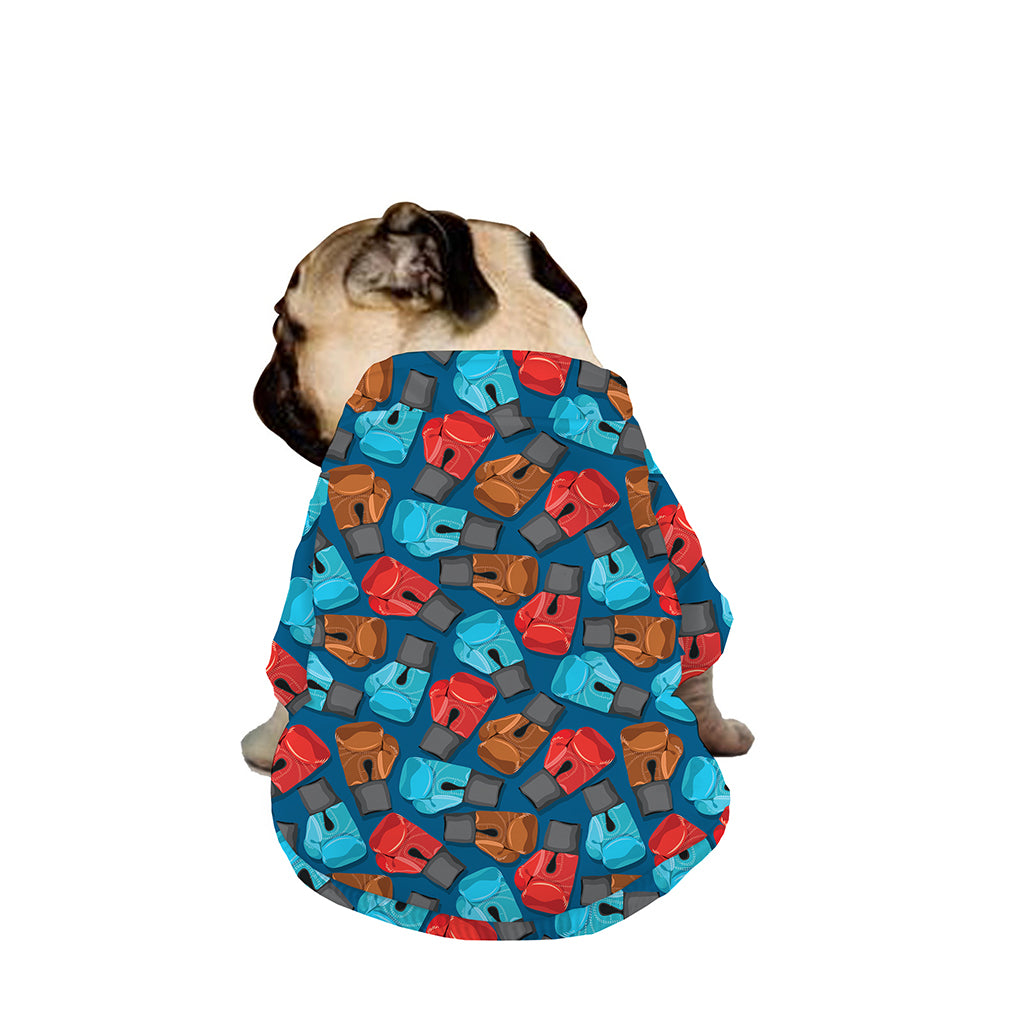 Boxing Gloves Pattern Print Dog Zip Up Jacket