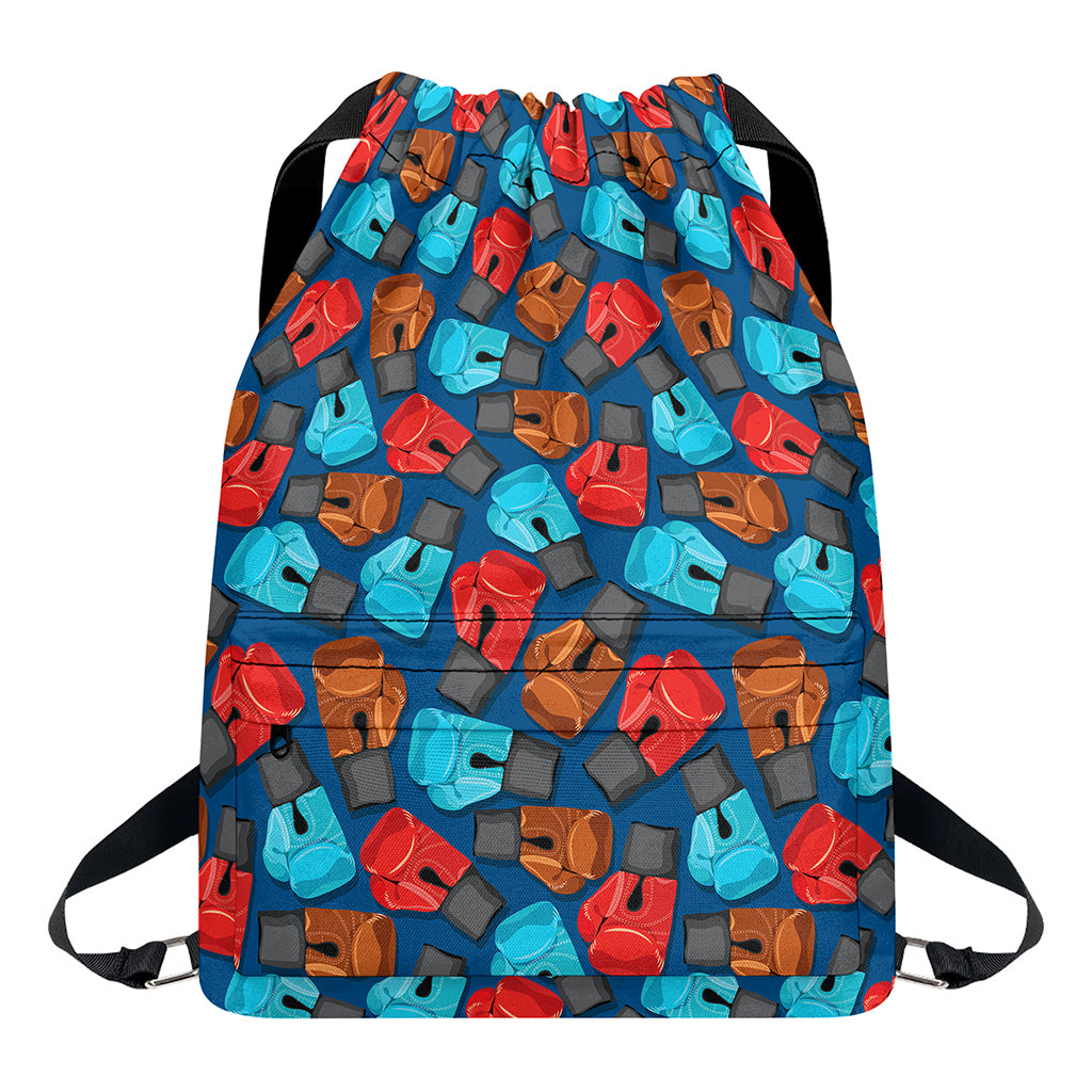 Boxing Gloves Pattern Print Drawstring Backpack