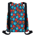 Boxing Gloves Pattern Print Drawstring Backpack