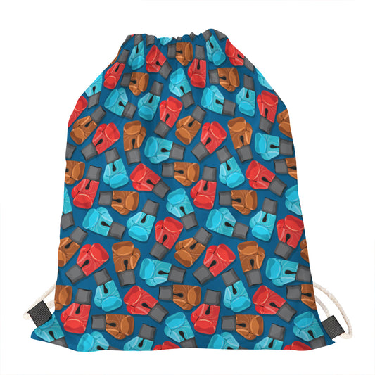 Boxing Gloves Pattern Print Drawstring Bag