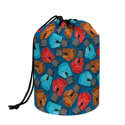 Boxing Gloves Pattern Print Drawstring Makeup Bag