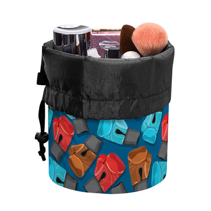 Boxing Gloves Pattern Print Drawstring Makeup Bag