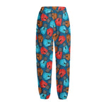 Boxing Gloves Pattern Print Fleece Lined Knit Pants