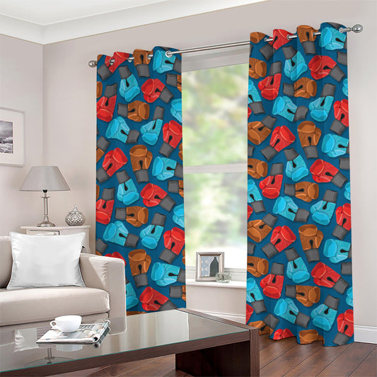 Boxing Gloves Pattern Print Grommet Curtains
