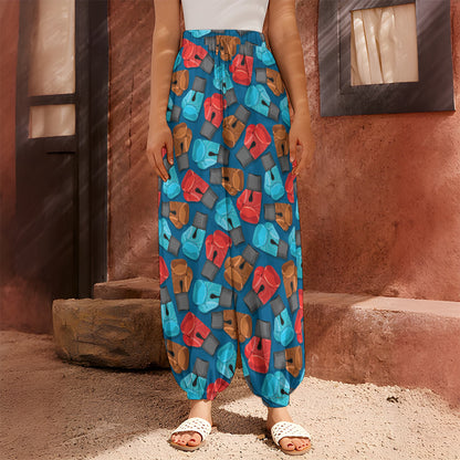Boxing Gloves Pattern Print Harem Pants