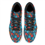 Boxing Gloves Pattern Print High Top Leather Sneakers
