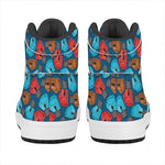 Boxing Gloves Pattern Print High Top Leather Sneakers