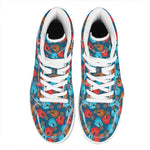 Boxing Gloves Pattern Print High Top Leather Sneakers