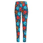 Boxing Gloves Pattern Print High-Waisted Pocket Leggings