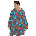 Boxing Gloves Pattern Print Hoodie Blanket