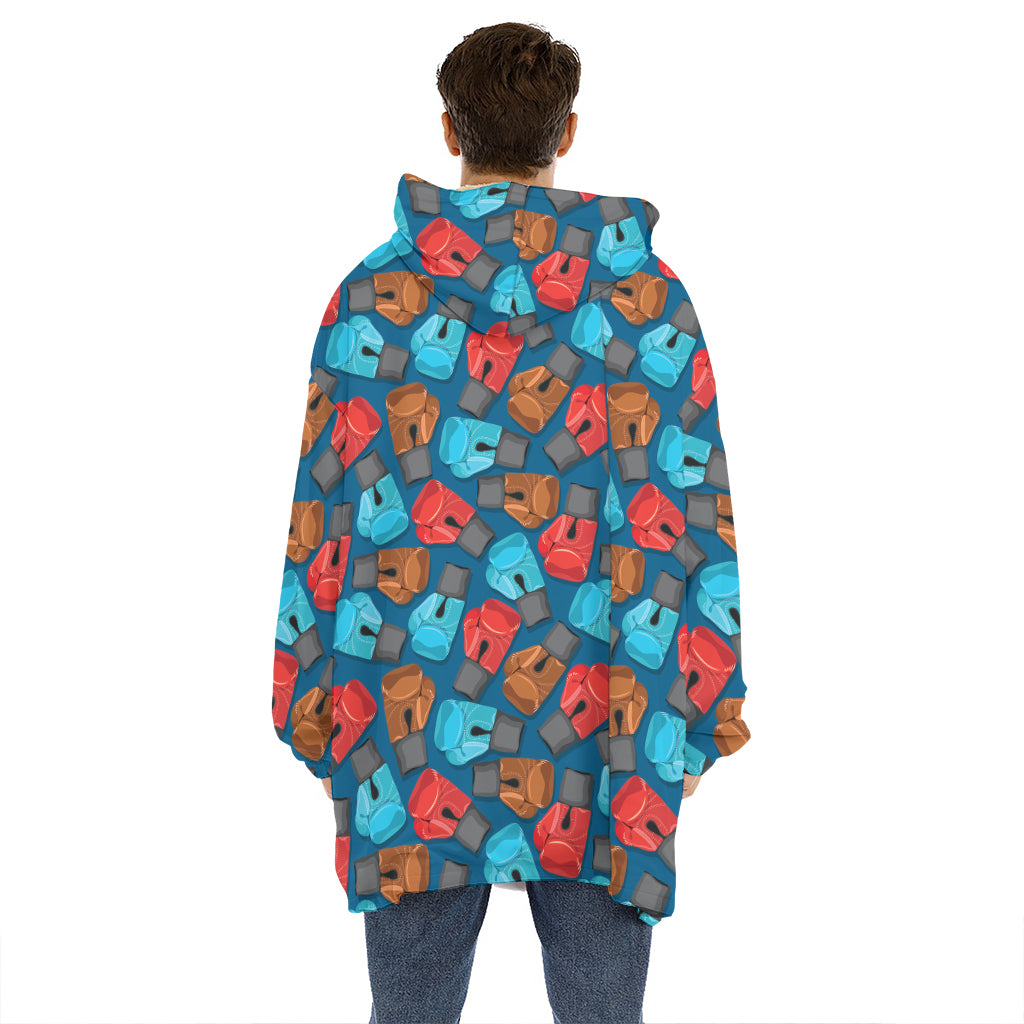 Boxing Gloves Pattern Print Hoodie Blanket