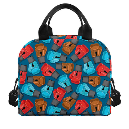 Boxing Gloves Pattern Print Insulated Lunch Bag