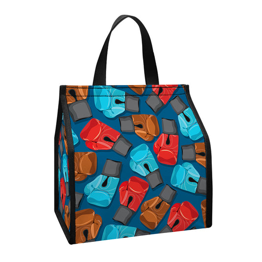 Boxing Gloves Pattern Print Insulated Lunch Tote