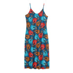 Boxing Gloves Pattern Print Jersey Midi Cami Dress