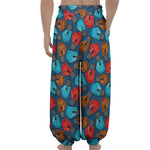Boxing Gloves Pattern Print Lantern Pants