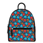 Boxing Gloves Pattern Print Leather Backpack
