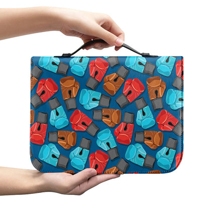 Boxing Gloves Pattern Print Leather Bible Cover