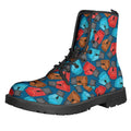 Boxing Gloves Pattern Print Lace-Up Boots