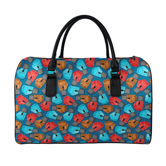 Boxing Gloves Pattern Print Leather Duffle Bag
