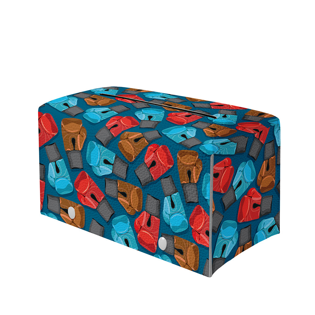 Boxing Gloves Pattern Print Leather Tissue Box Cover