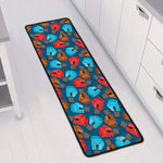 Boxing Gloves Pattern Print Long Kitchen Mat