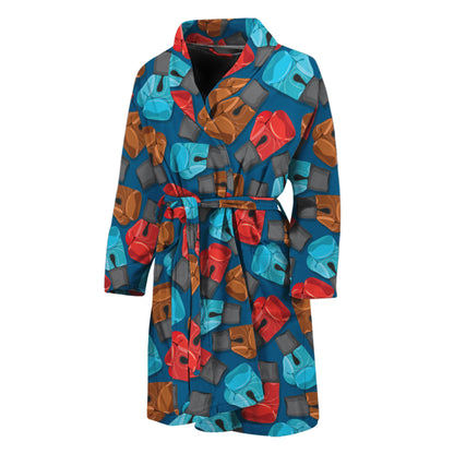 Boxing Gloves Pattern Print Men's Bathrobe